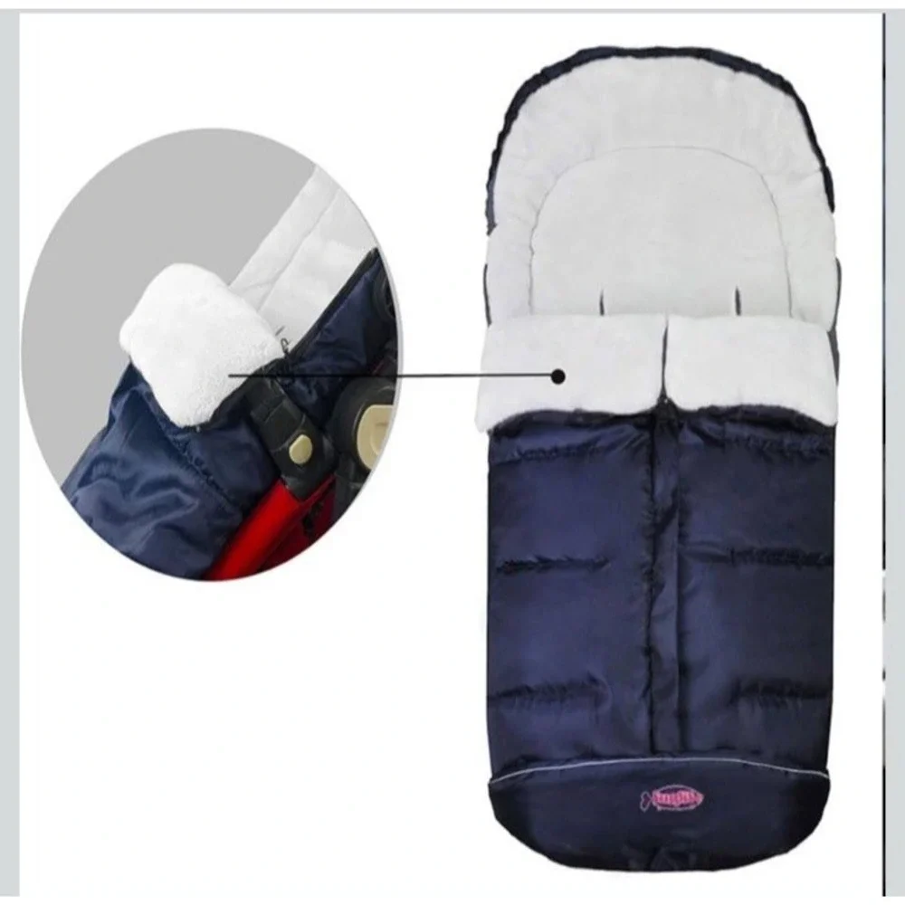 Cozy Toe Stroller Bunting Bag Soft Fleece‎ Lining Weatherproof Blue